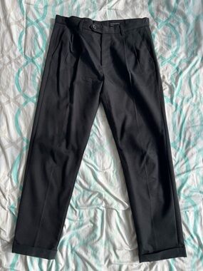 AllSaints Black Pleated Dress Trousers